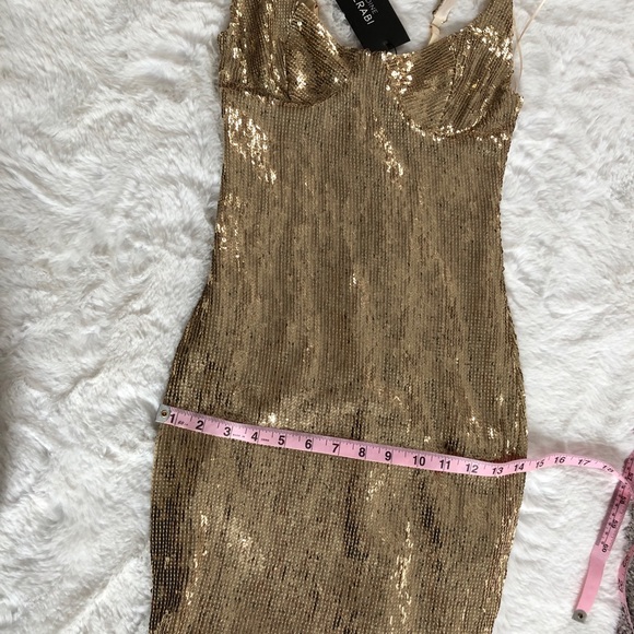 Gold Sequin Cocktail Dress NWT - Picture 7 of 8